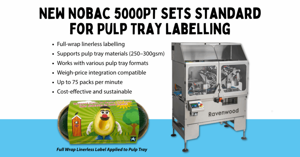 Linerless Labels for Pulp Trays